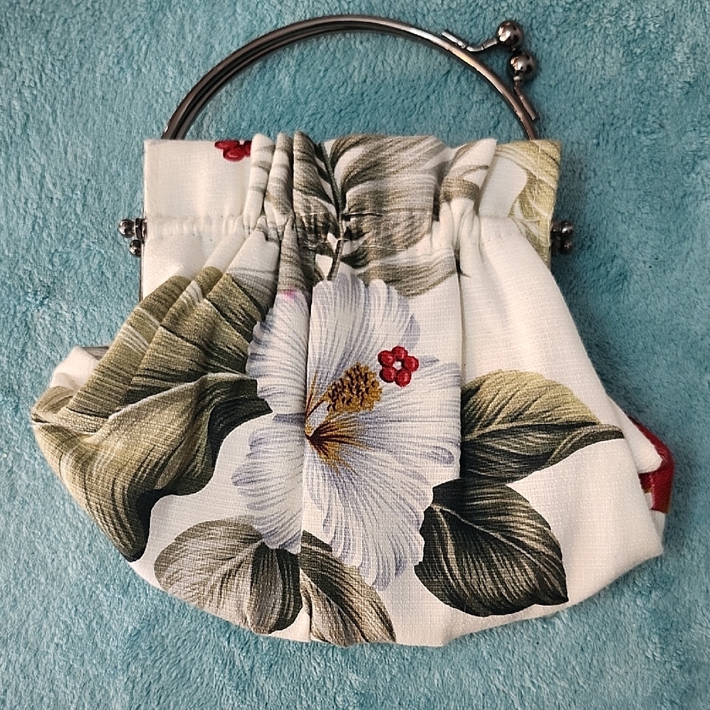 Tropical  Women's Clutch with Silver Handle